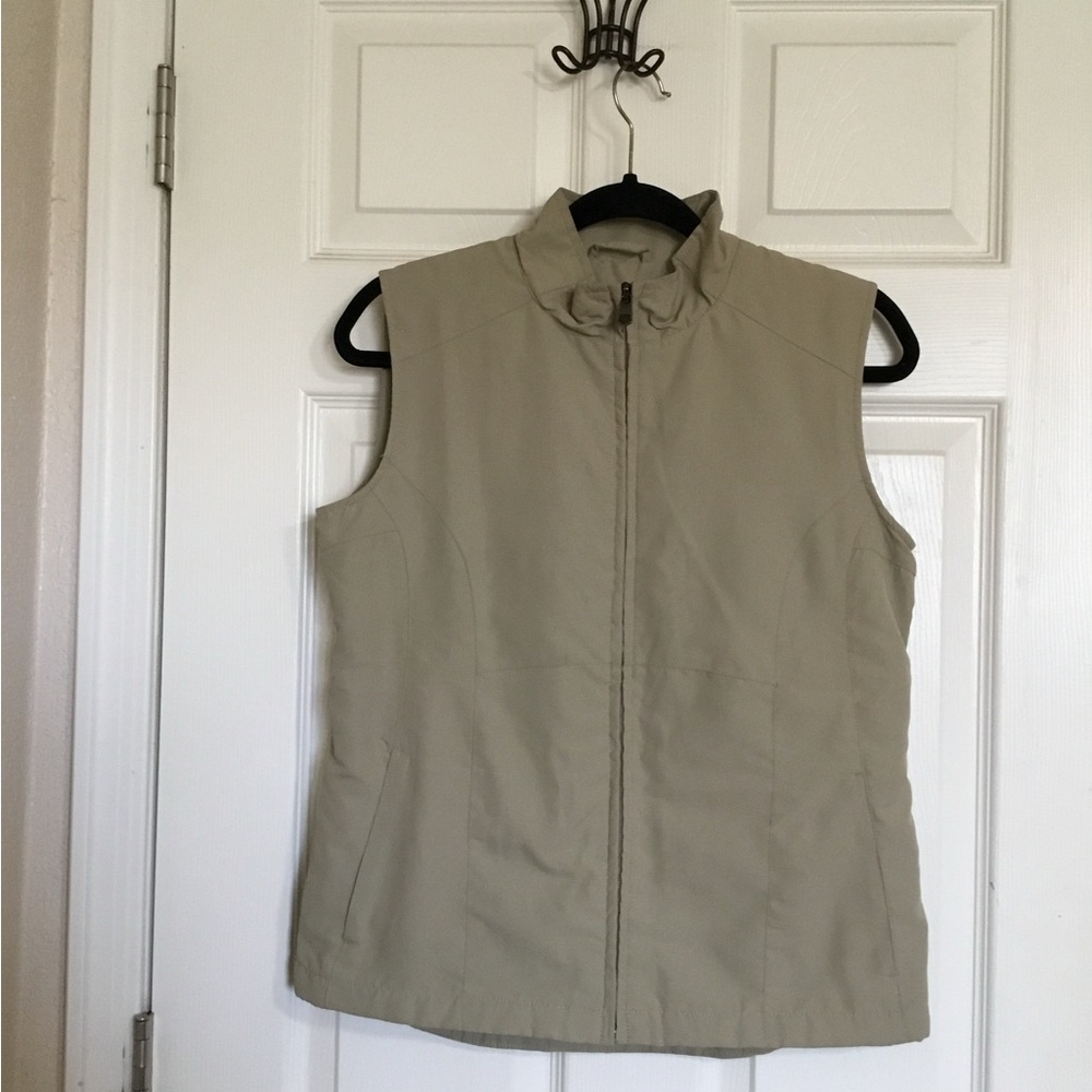 Scotty Rfid Travel Vest Women's Size S Khaki/Beige